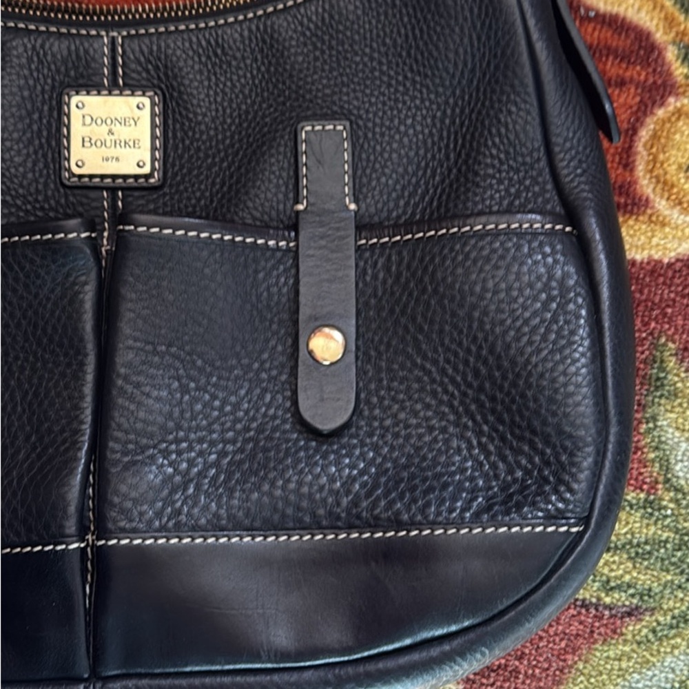 Dooney & Bourke Hobo Handbag Armbag Purse Black Pebble Leather - Picture 4 of 16